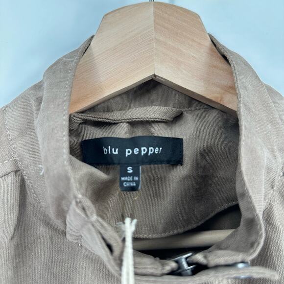 Blu Pepper Jacket Womens S Almond Moto Ryder New Tan Zip - Picture 7 of 11